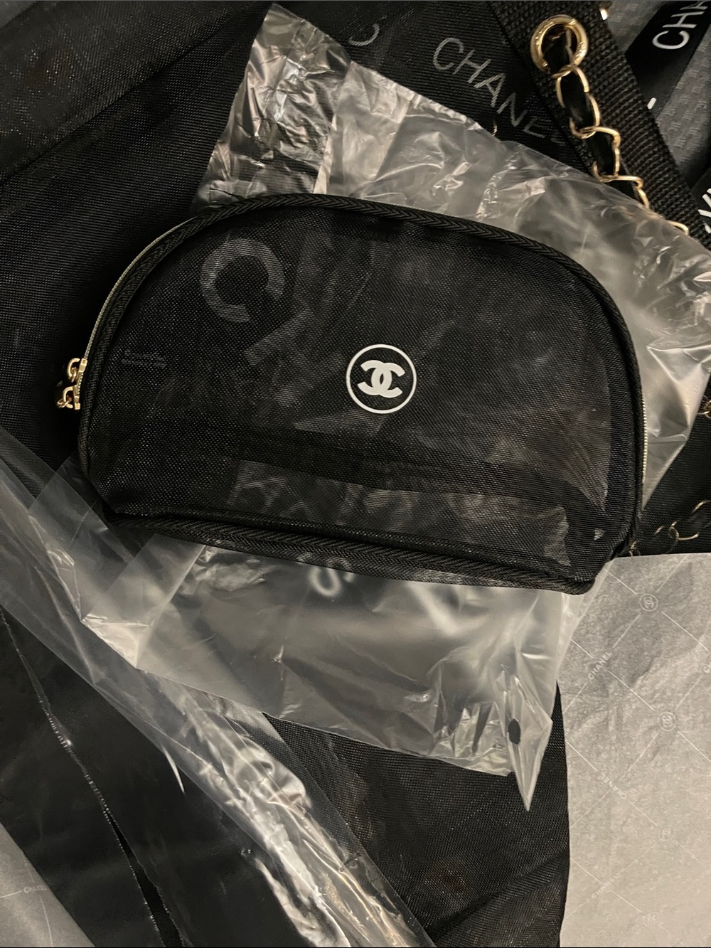 CHANEL Black Tote with Gold Chain-Trim - Picture 2 of 8
